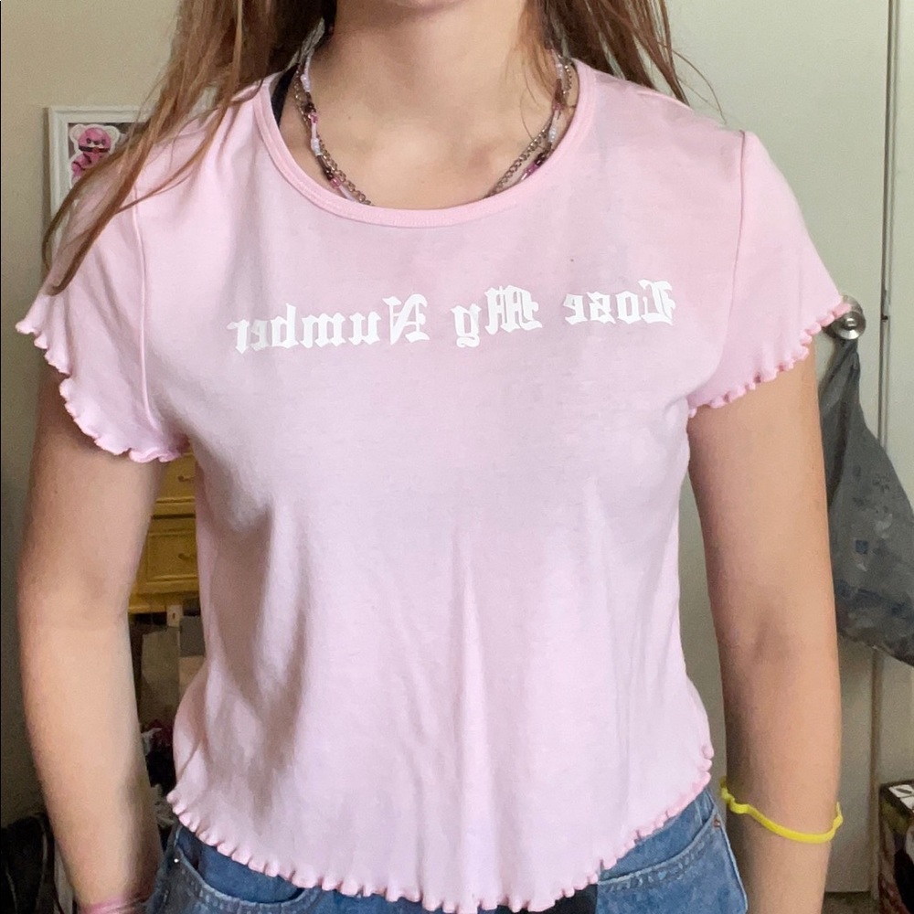 lose my number pink tee